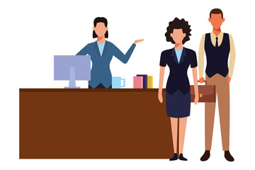 People shopping cartoon