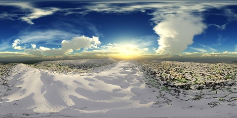 Winter landscape, HDRI, environment map , Round panorama, spherical panorama, equidistant projection, 360 high resolution panorama   © ustas