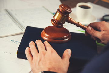man hand judge on book