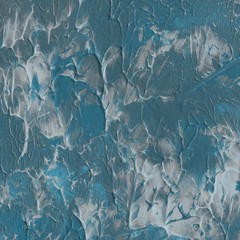 Acrylic watercolor winter texture with abstract washes and brush strokes on the white paper background.