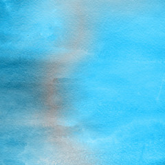 Blue watercolor winter texture with abstract washes and brush strokes on the white paper background.
