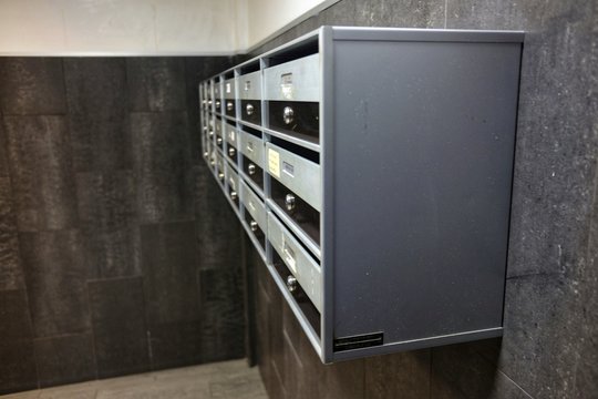 mailboxes inside the condominium