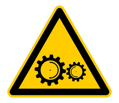 wso392 WarnSchildOrange - german - Warnzeichen - Bewegliche Maschine / Verletzungsgefahr an beweglichen Teilen - english - warning sign - moving machine / moving parts will cause severe injury - g6821
