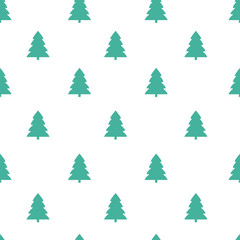 Seamless pattern with christmas tree on a white background. Vector