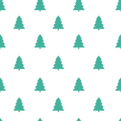 Obraz premium Seamless pattern with christmas tree on a white background. Vector
