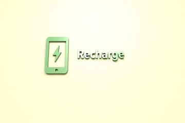 Illustration of Recharge with green text on light background