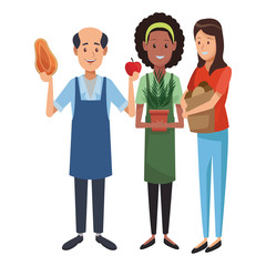 Grocery business cartoon