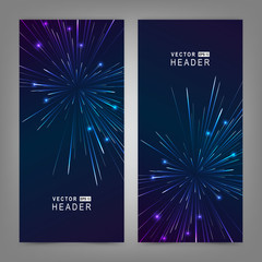 Colorful Firework. Website header or banner set. Fully editable. Vector illustration EPS10