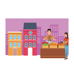 Grocery business cartoon