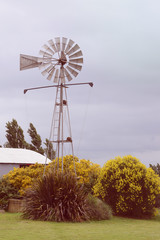antique windmill on the farm in working condition