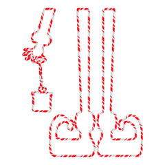 Candy Cane Frame Border Elf Shape. Vector christmas design isolated on white background