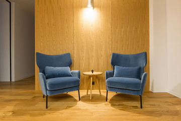 Interior of a luxury hotel lobby