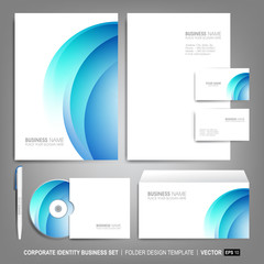 Corporate identity template for business artworks. Editable corporate identity template - design including CD, letterhead blank, envelope and visiting card. Vector illustration