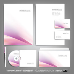 Corporate identity template for business artworks. Editable corporate identity template - design including CD, letterhead blank, envelope and visiting card. Vector illustration