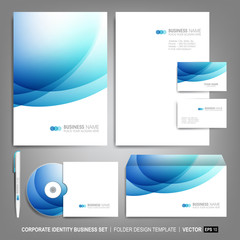 Corporate identity template for business artworks. Editable corporate identity template - design including CD, letterhead blank, envelope and visiting card. Vector illustration
