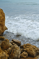 Albufeira beach cliffs. Algarve, Portugal