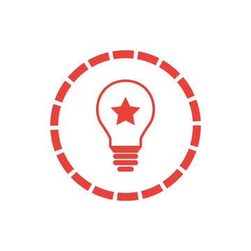 Gl&uuml;hbine mit Stern und Mauer - Icon, Symbol, Piktogramm, grafisches Element - outline - rot - Hintergrund wei&szlig; - Vektor