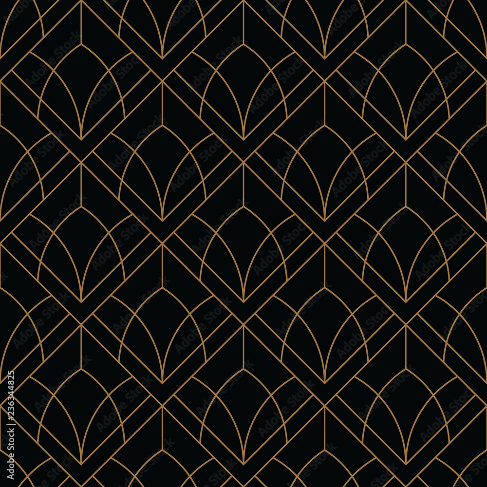 Wall mural simple art deco geometric illustration pattern wallpaper