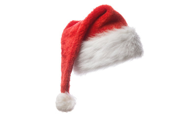 Santa red hat, isolated on white.