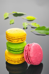 Colorful French sweet Macaroons dessert cake