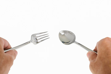 Spoon and fork.