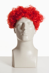 Mannequin Male Head with Wig on White