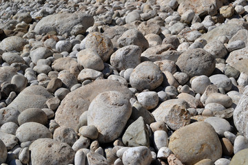 large sea stones on a beautiful Turkish beach