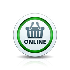 Shopping Online button illustration