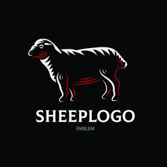 Sheep logotype - vector farm illustration