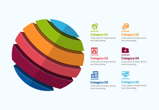 3D Sphere and Icon Infographic Layout