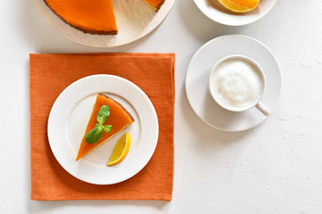 Slice of pumpkin pie