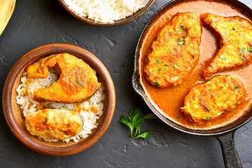 Fish curry with rice