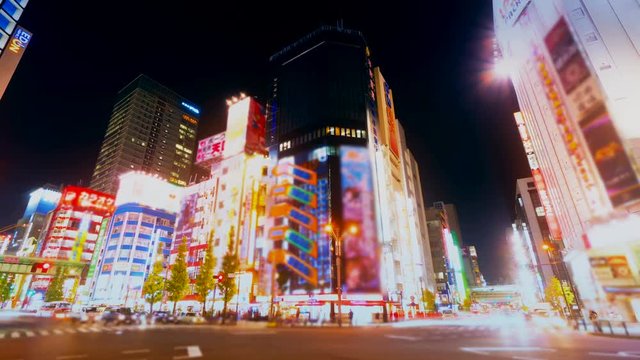 東京夜景・タイムラプス・秋葉原・4k