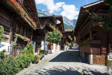 alter Dorfteil in Brienz, Berner Oberland / Schweiz