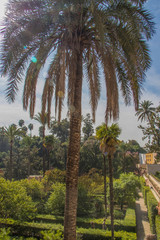 Sevilla, Spain - October, 2018: Alcazar Palace in Sevilla. The Alcazar - example of the moorish architecture in Spain.