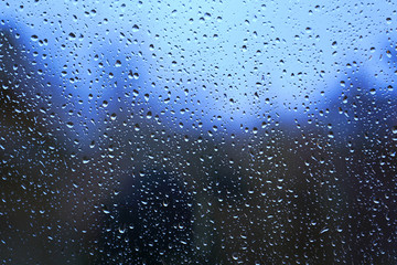 Raindrops on window glass