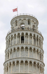 The Leaning Tower of Pisa the campanile, freestanding bell tower, of the cathedral of the Italian...