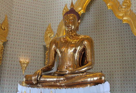 Close up of a of Gold Buddha taken in Thailand Bangkok
