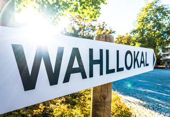 polling station sign in germany