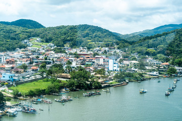 Beach and city aerial view