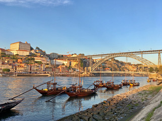 View to the famous Dom Luís I Bridge in Oporto