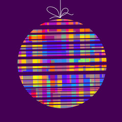 Christmas greeting card for the holiday season. Concept geometric Christmas ball motif for card, invitation, header print and web design.