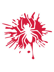 fleck blut tropfen kleks spinne logo design ekelig horror halloween gruselig insekt krabbeln beine umriss