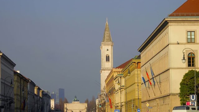 Ludwigstreet with St. Ludwig Church in Munich