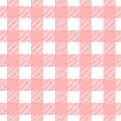 Seamless vector plaid, check pattern pink and white. Design for wallpaper, fabric, textile, wrapping. Simple background