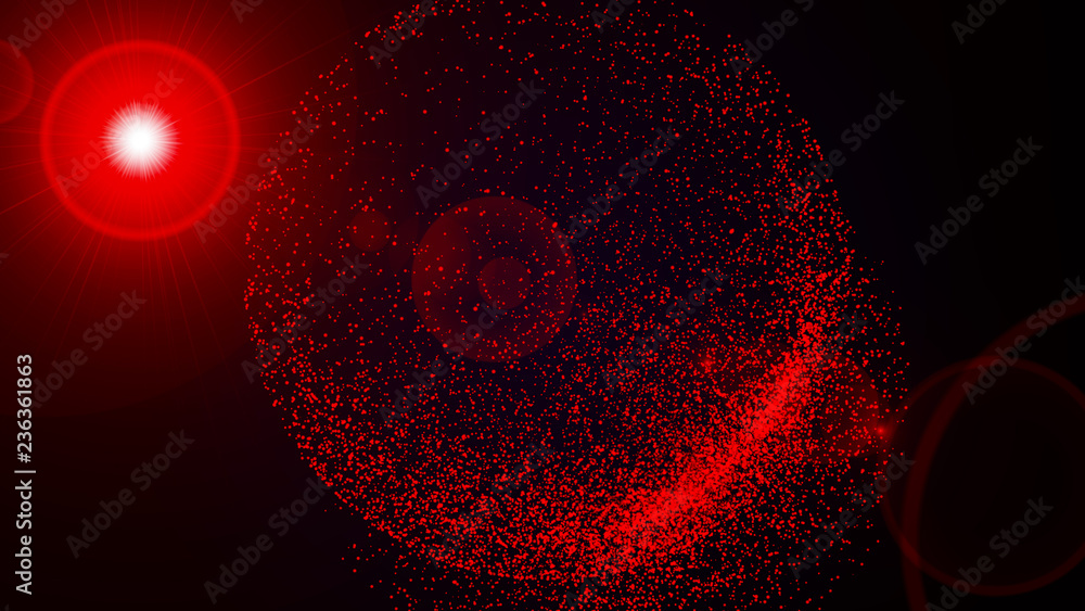 Poster sphere hologram on blue grey background.abstract particles background with sphere shapes. futuristic