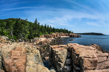 Acadian rocky coast in Maine near Thunderhole