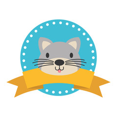 cute animal label emblem