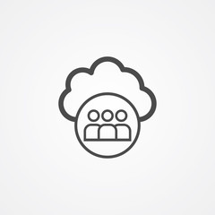 Cloud computing vector icon sign symbol