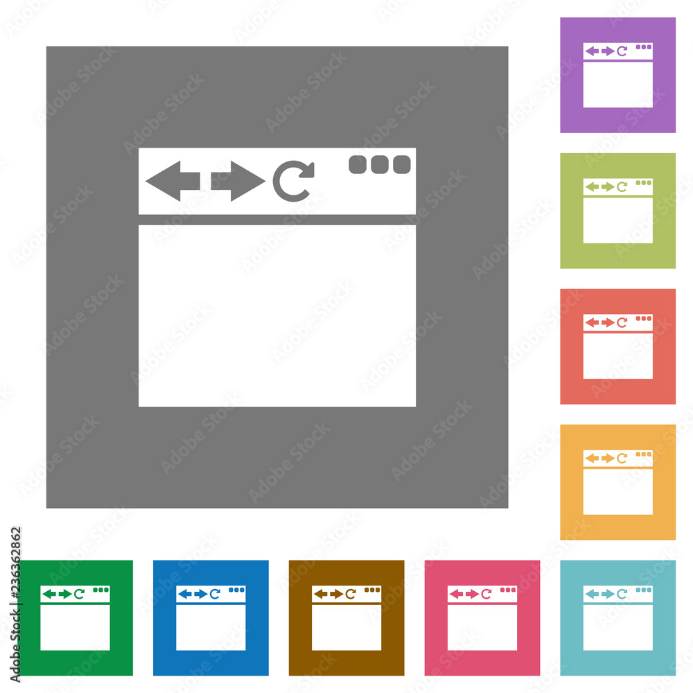 Poster empty browser window square flat icons